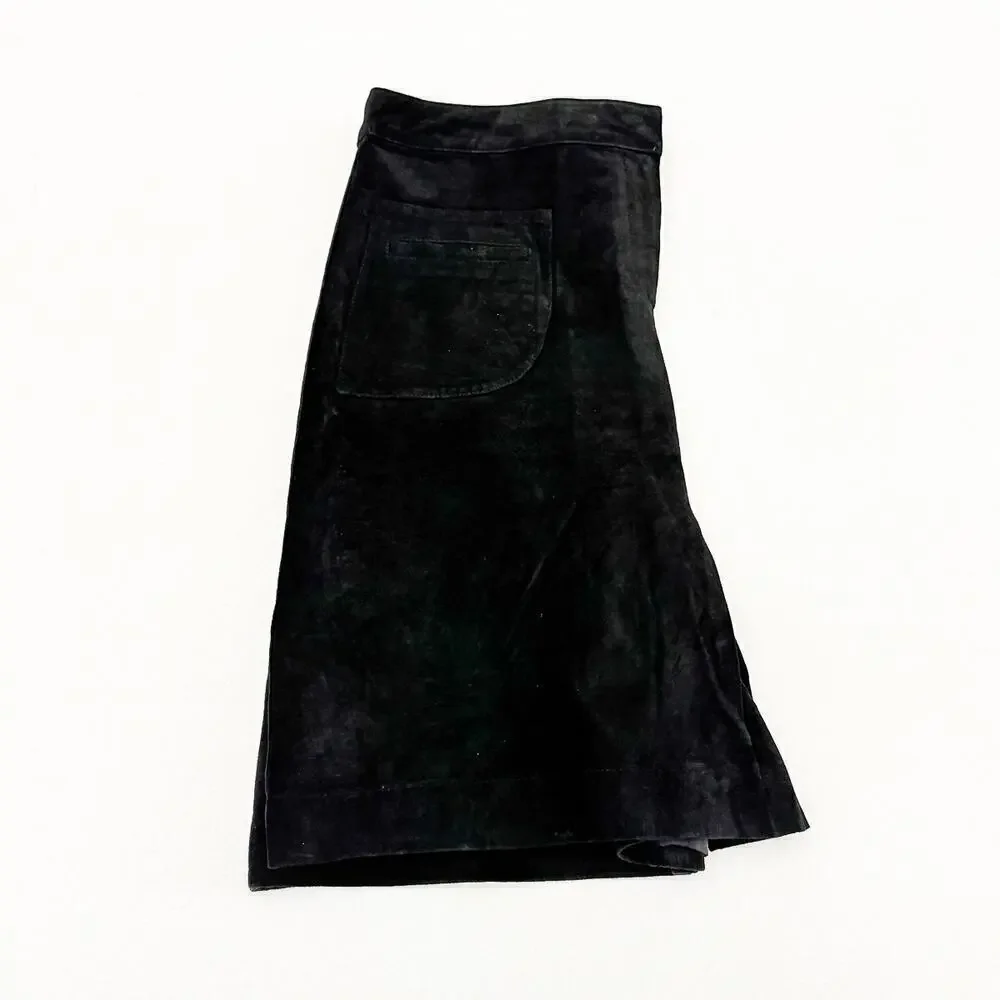 Lilly Pulitzer Black Suede Leather Skirt Front Pockets Size 10